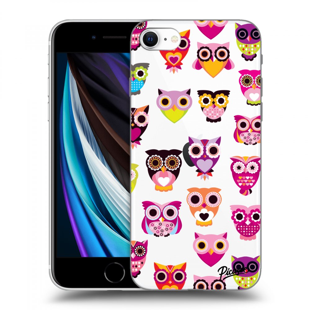 Picasee Apple iPhone SE 2020 Hülle - Transparentes Silikon - Owls