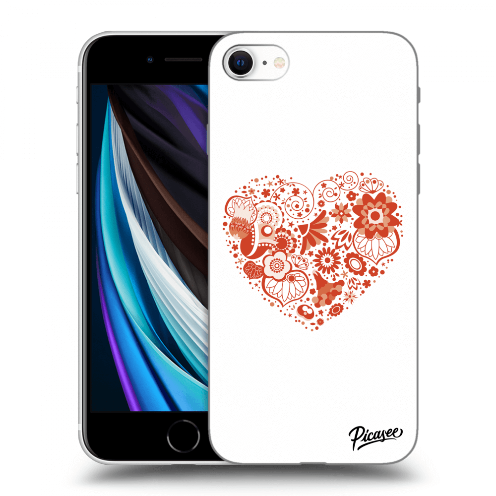 Picasee Apple iPhone SE 2020 Hülle - Schwarzes Silikon - Big heart