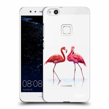 Picasee Huawei P10 Lite Hülle - Transparenter Kunststoff - Flamingos couple