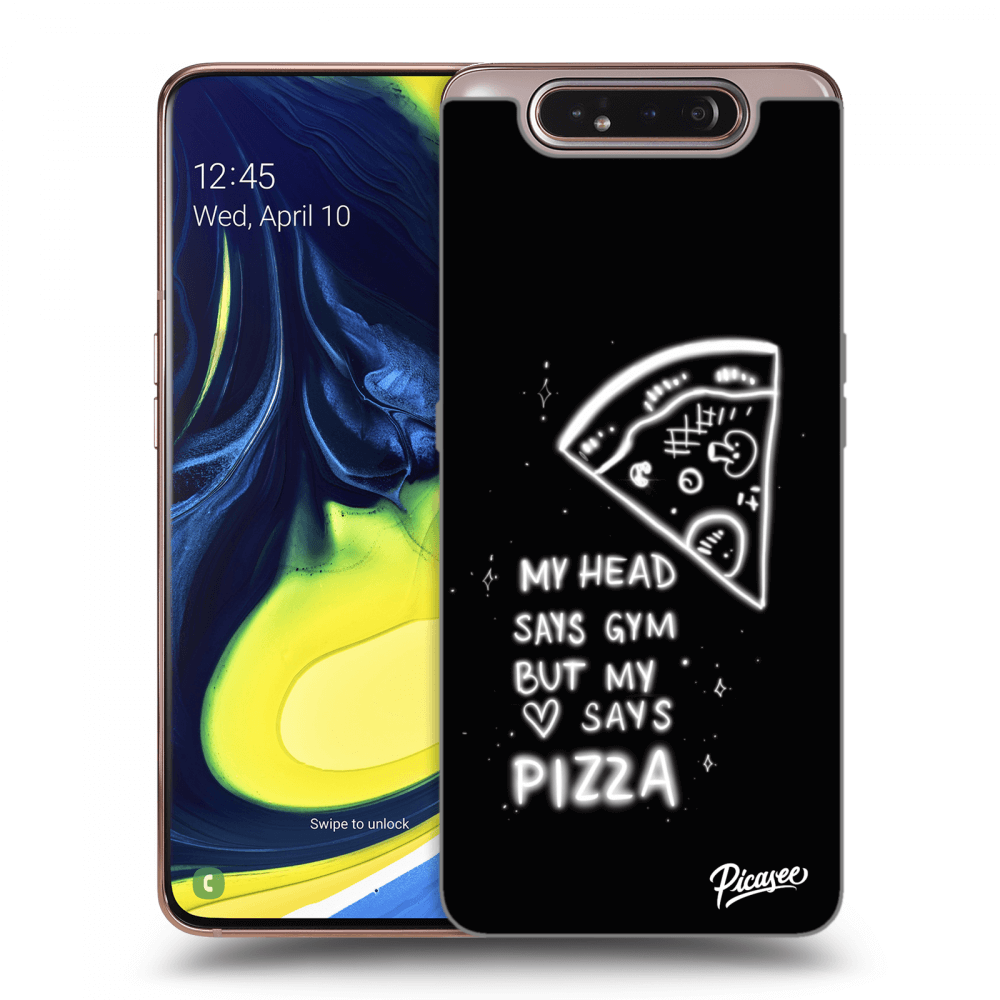 Picasee Samsung Galaxy A80 A805F Hülle - Transparentes Silikon - Pizza