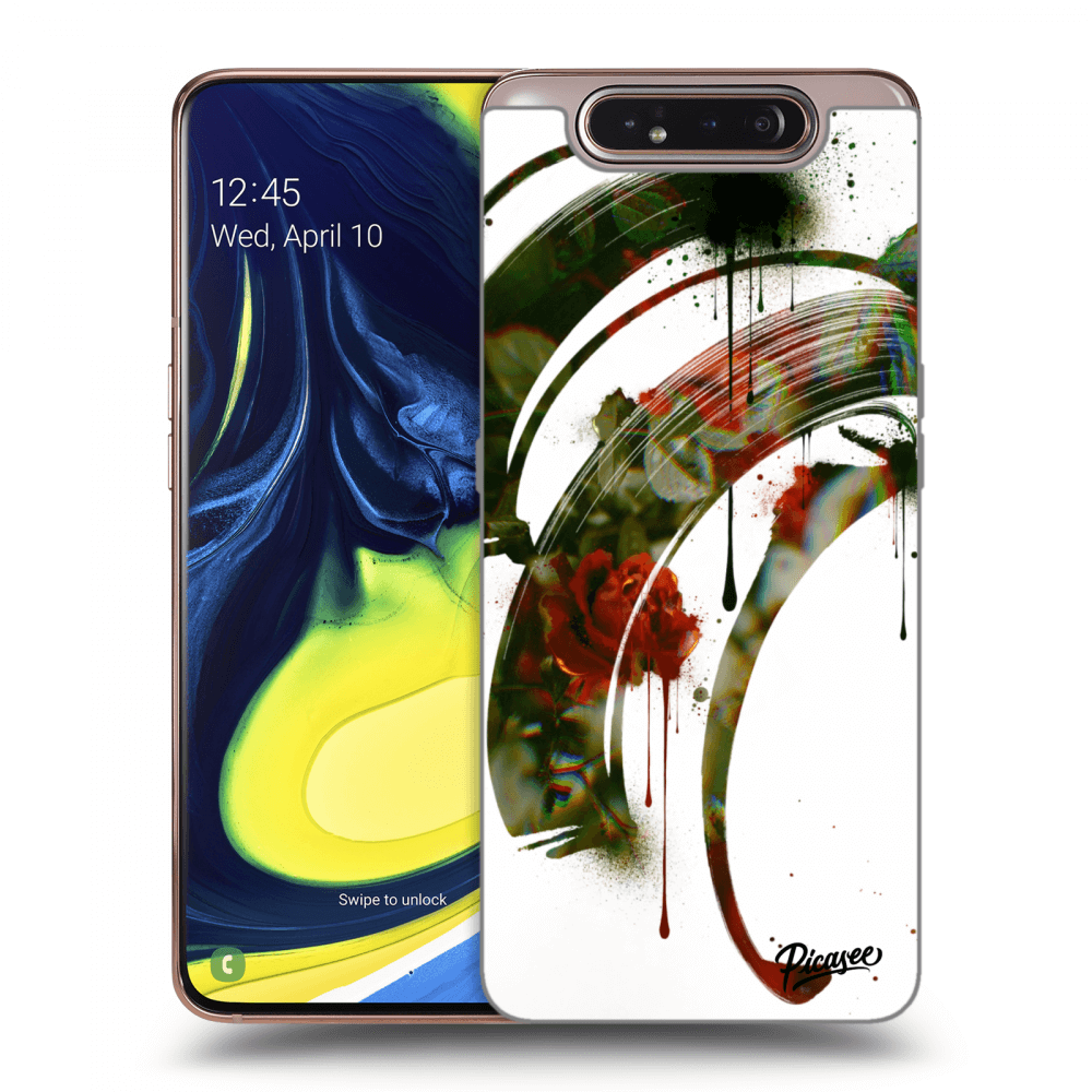 Picasee Samsung Galaxy A80 A805F Hülle - Transparentes Silikon - Roses white