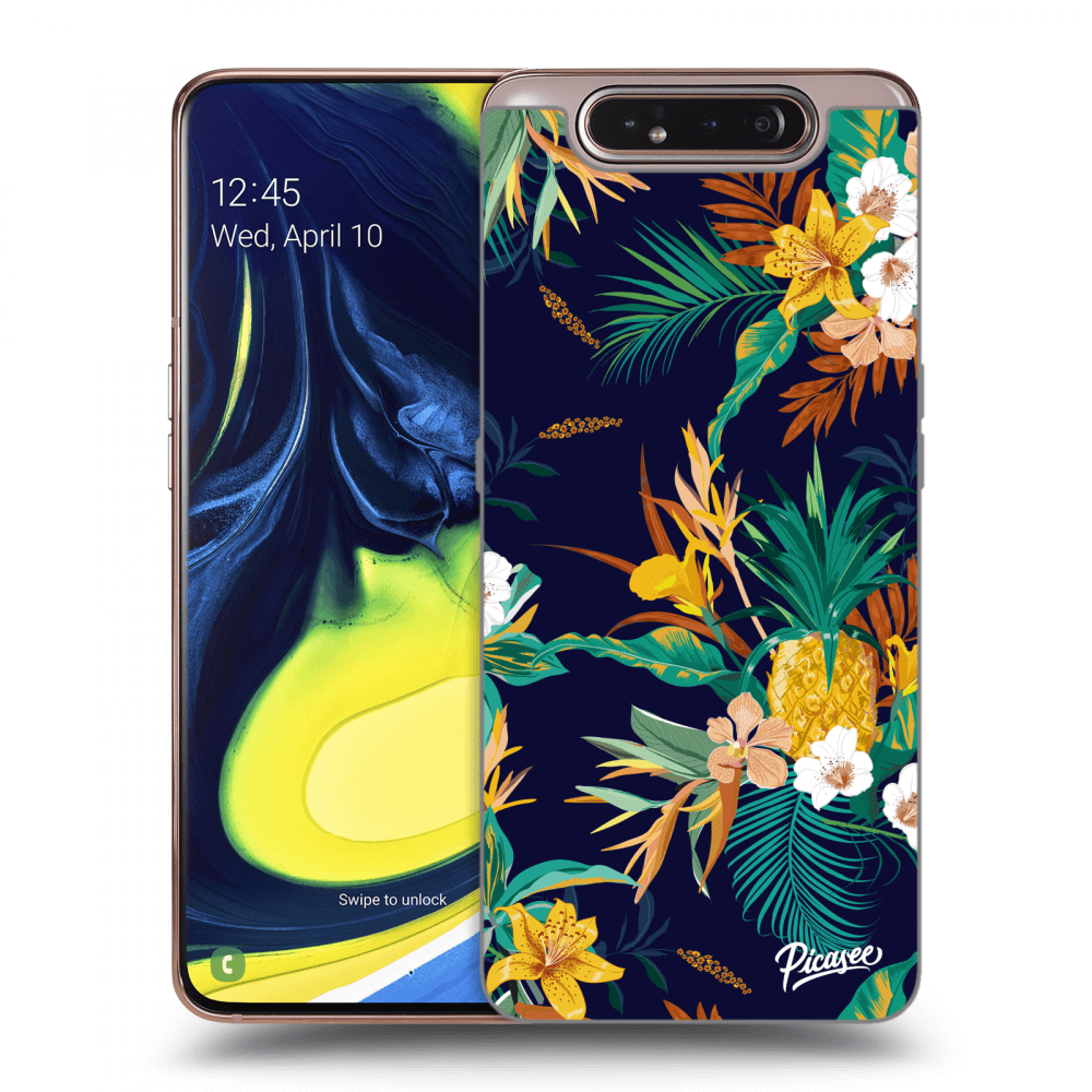 Picasee Samsung Galaxy A80 A805F Hülle - Transparentes Silikon - Pineapple Color