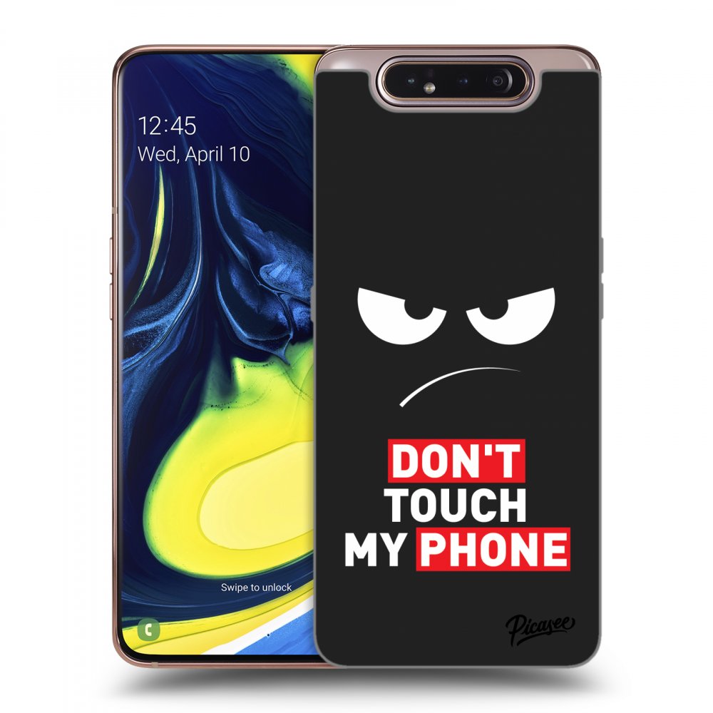 Picasee Samsung Galaxy A80 A805F Hülle - Schwarzes Silikon - Angry Eyes - Transparent