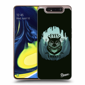 Picasee Samsung Galaxy A80 A805F Hülle - Schwarzes Silikon - Forest owl