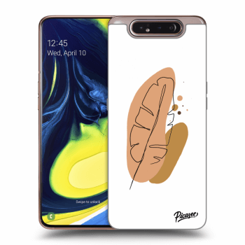 Picasee Samsung Galaxy A80 A805F Hülle - Schwarzes Silikon - Feather brown