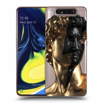 Picasee Samsung Galaxy A80 A805F Hülle - Transparentes Silikon - Wildfire - Gold