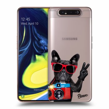Picasee Samsung Galaxy A80 A805F Hülle - Transparentes Silikon - French Bulldog