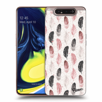 Picasee Samsung Galaxy A80 A805F Hülle - Transparentes Silikon - Feather 2