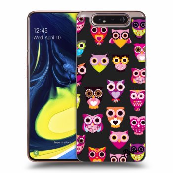 Picasee Samsung Galaxy A80 A805F Hülle - Schwarzes Silikon - Owls