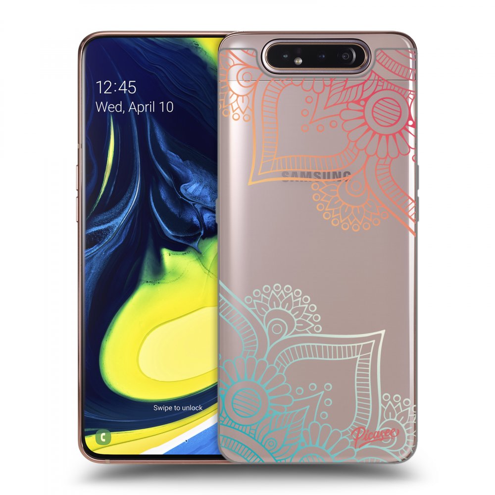Picasee Samsung Galaxy A80 A805F Hülle - Transparentes Silikon - Flowers pattern