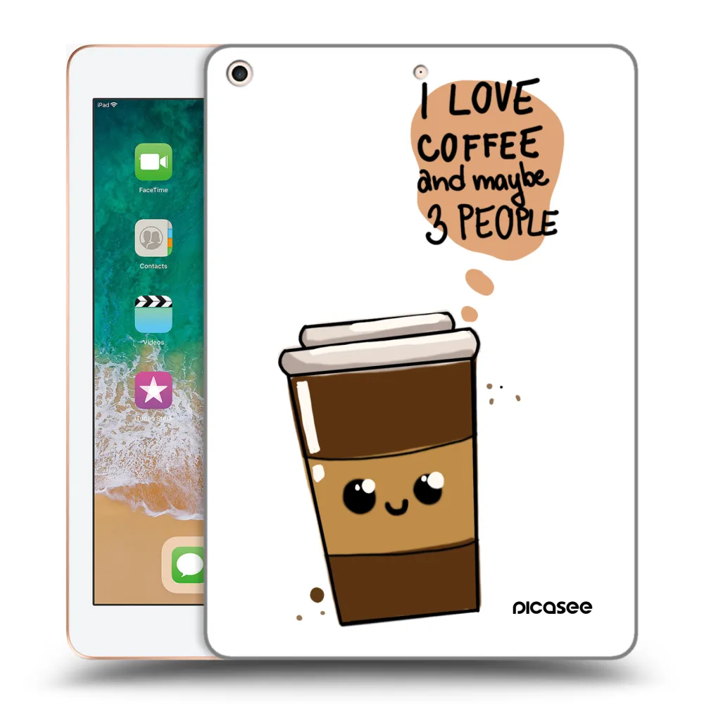 Picasee transparente Silikonhülle für Apple iPad 9.7" 2018 (6. gen) - Cute coffee