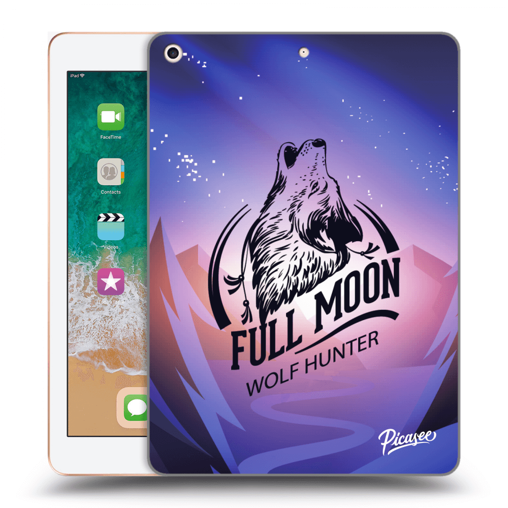 Picasee Schwarze Silikonhülle für Apple iPad 9.7" 2018 (6. gen) - Wolf