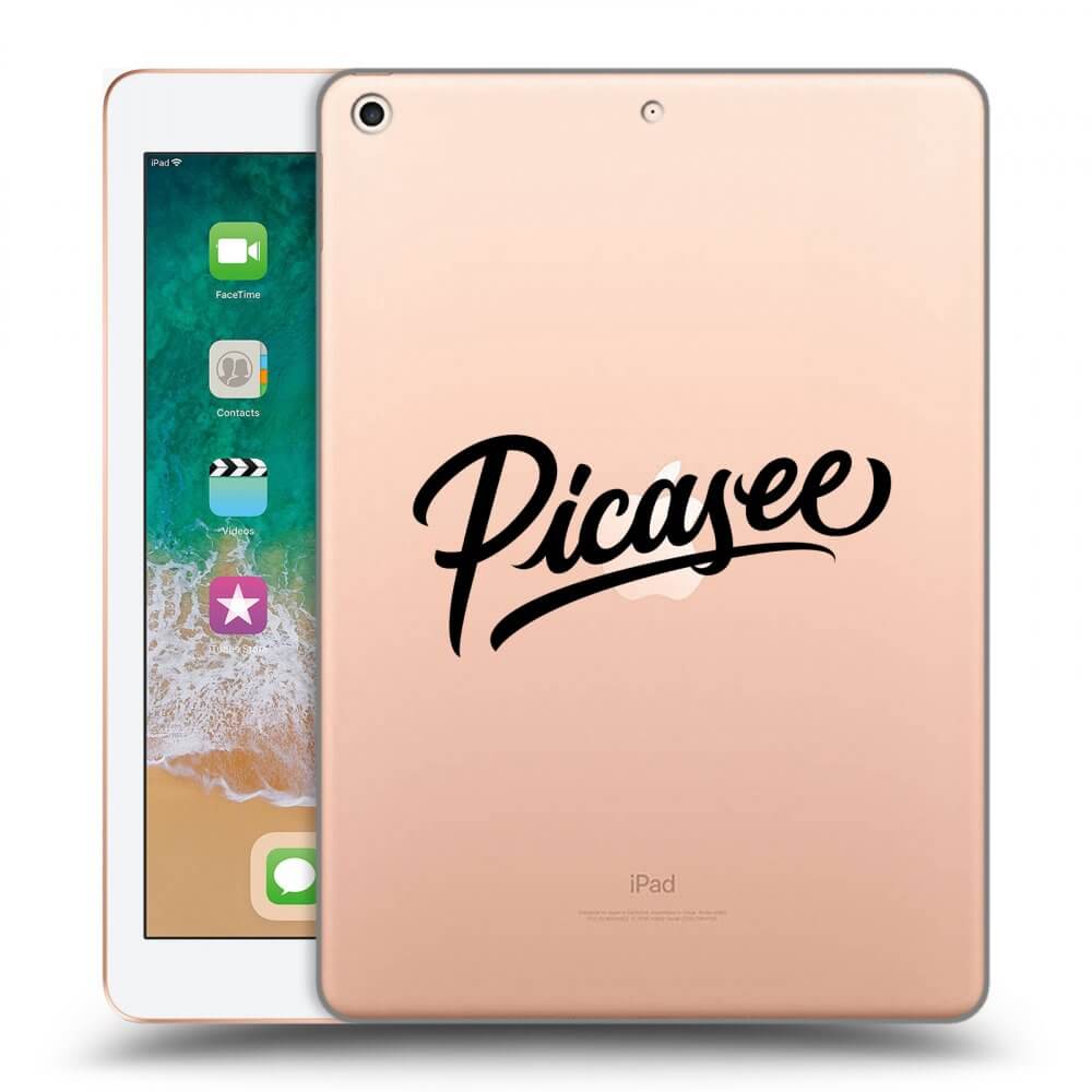 Picasee transparente Silikonhülle für Apple iPad 9.7" 2018 (6. gen) - Picasee - old logo - black