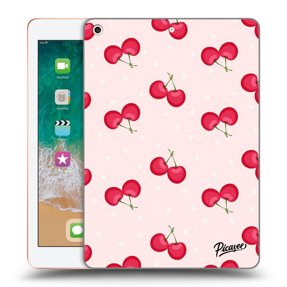 Picasee Schwarze Silikonhülle für Apple iPad 9.7" 2018 (6. gen) - Cherries