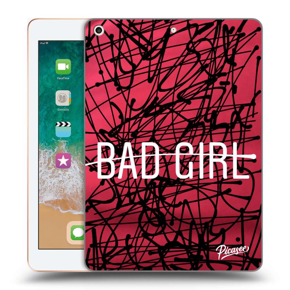 Picasee Schwarze Silikonhülle für Apple iPad 9.7" 2018 (6. gen) - Bad girl