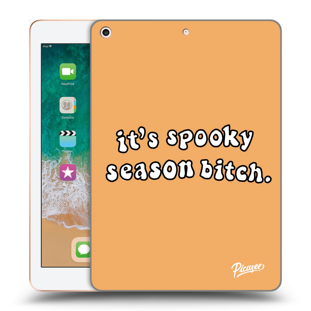 Picasee Schwarze Silikonhülle für Apple iPad 9.7" 2018 (6. gen) - Spooky season