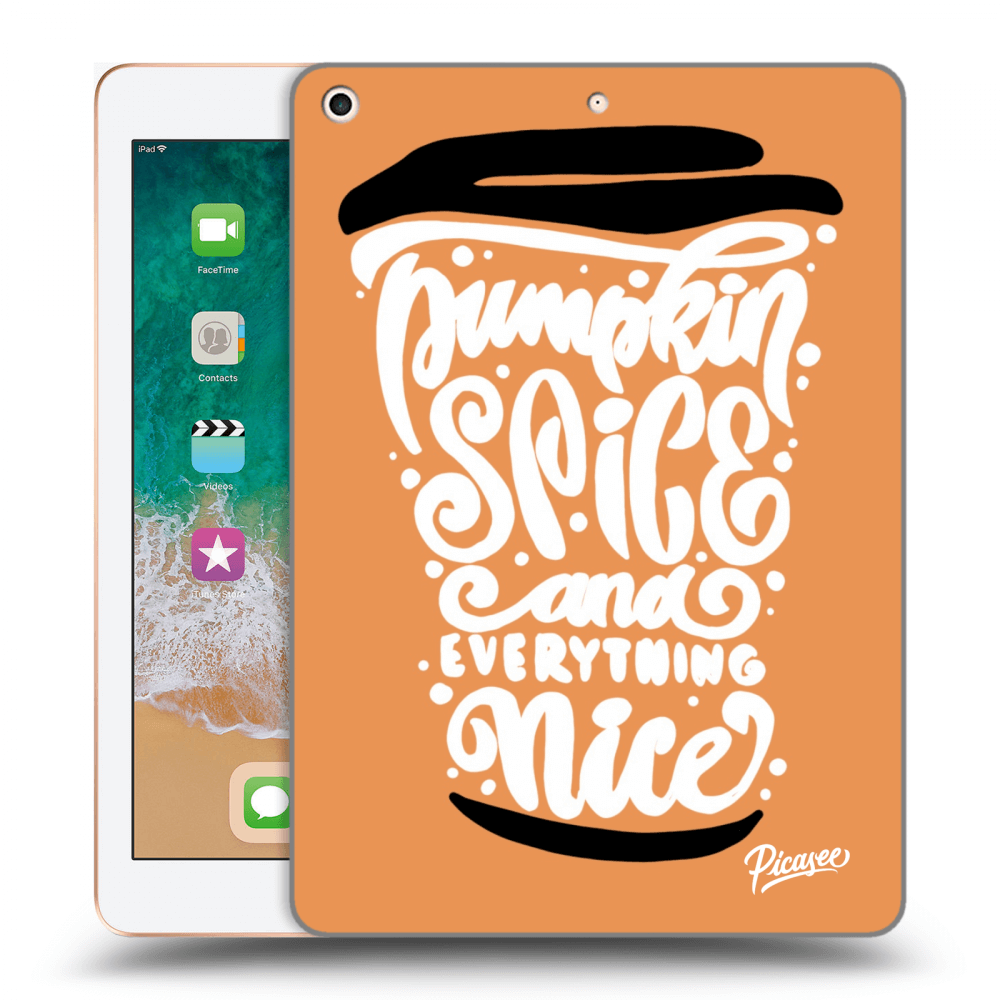 Picasee Schwarze Silikonhülle für Apple iPad 9.7" 2018 (6. gen) - Pumpkin coffee