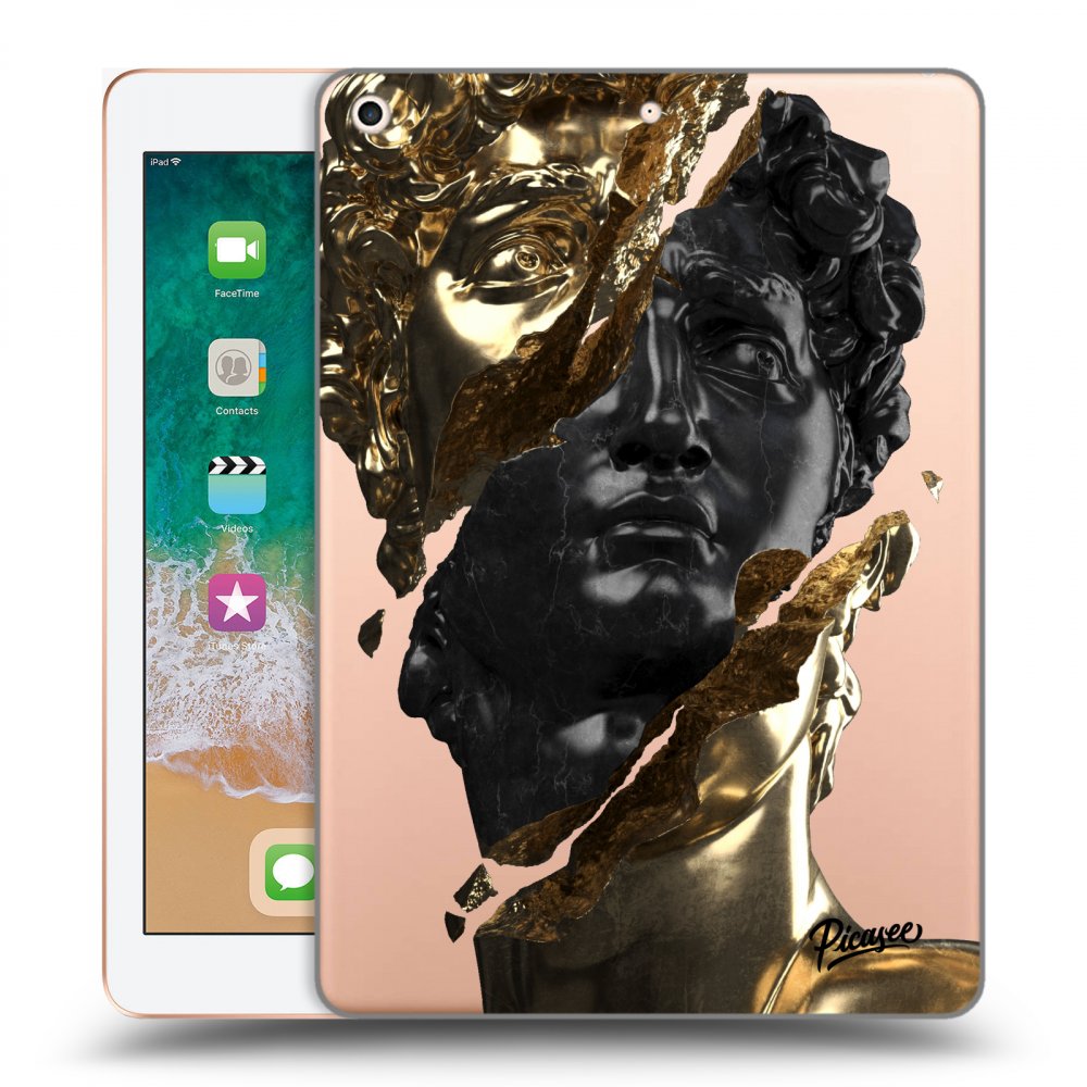 Picasee transparente Silikonhülle für Apple iPad 9.7" 2018 (6. gen) - Gold - Black