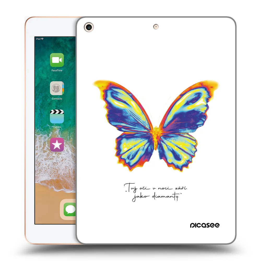 Picasee transparente Silikonhülle für Apple iPad 9.7" 2018 (6. gen) - Diamanty White