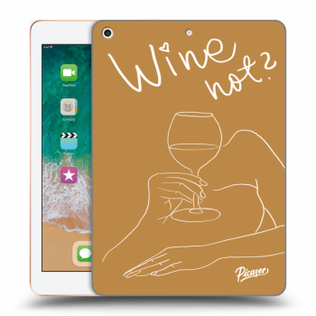 Picasee Schwarze Silikonhülle für Apple iPad 9.7" 2018 (6. gen) - Wine not