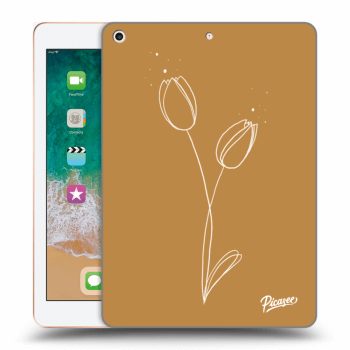Picasee transparente Silikonhülle für Apple iPad 9.7" 2018 (6. gen) - Tulips