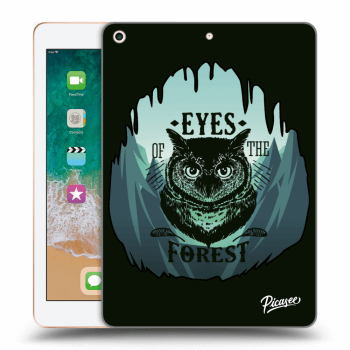 Picasee Schwarze Silikonhülle für Apple iPad 9.7" 2018 (6. gen) - Forest owl