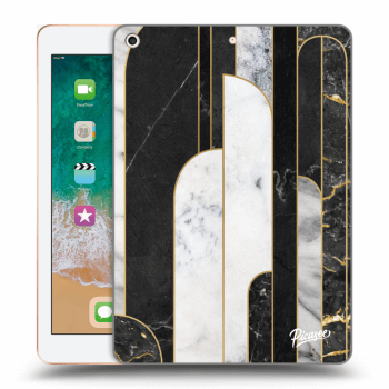 Picasee transparente Silikonhülle für Apple iPad 9.7" 2018 (6. gen) - Black & White tile