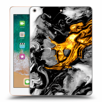 Picasee transparente Silikonhülle für Apple iPad 9.7" 2018 (6. gen) - Black Gold 2