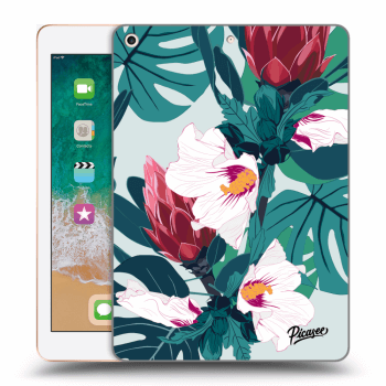 Picasee Schwarze Silikonhülle für Apple iPad 9.7" 2018 (6. gen) - Rhododendron