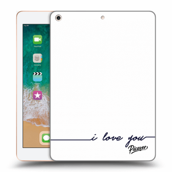 Picasee Schwarze Silikonhülle für Apple iPad 9.7" 2018 (6. gen) - I love you