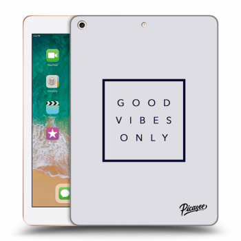 Picasee Schwarze Silikonhülle für Apple iPad 9.7" 2018 (6. gen) - Good vibes only
