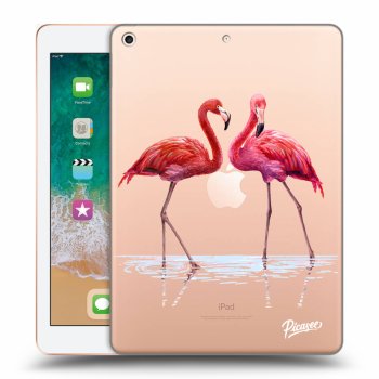 Picasee transparente Silikonhülle für Apple iPad 9.7" 2018 (6. gen) - Flamingos couple