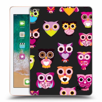 Picasee Schwarze Silikonhülle für Apple iPad 9.7" 2018 (6. gen) - Owls