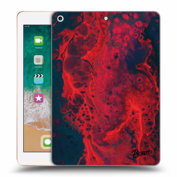 Picasee Schwarze Silikonhülle für Apple iPad 9.7" 2018 (6. gen) - Organic red