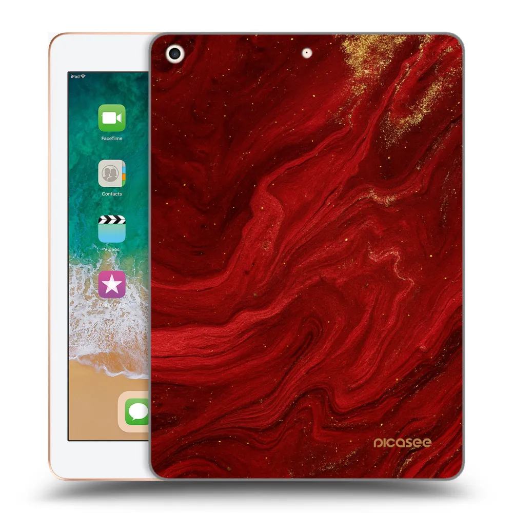 Picasee transparente Silikonhülle für Apple iPad 9.7" 2018 (6. gen) - Red