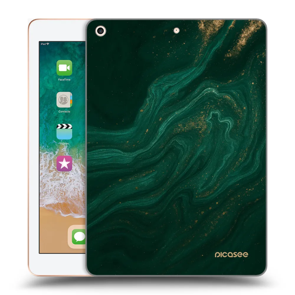 Picasee transparente Silikonhülle für Apple iPad 9.7" 2018 (6. gen) - Green
