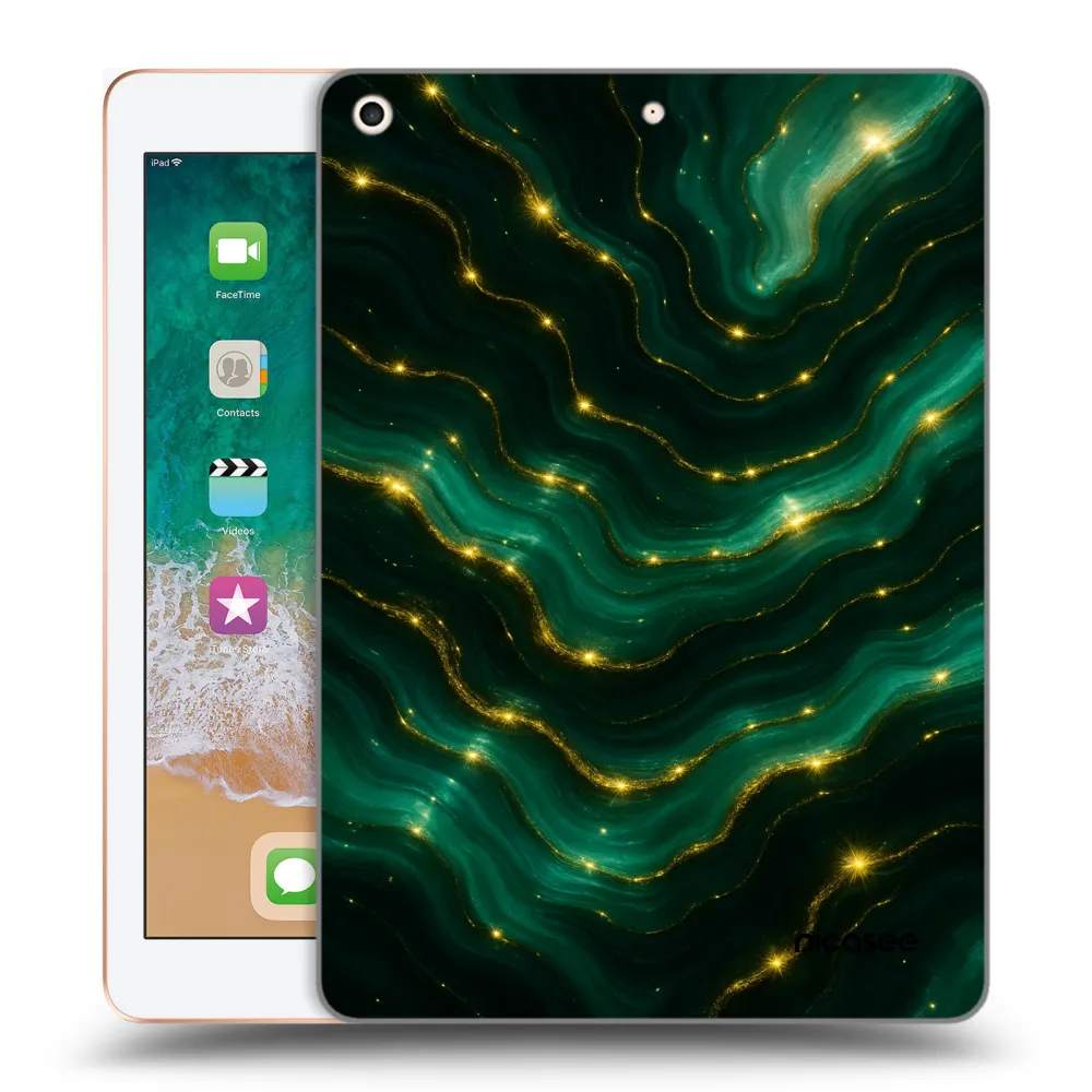 Picasee transparente Silikonhülle für Apple iPad 9.7" 2018 (6. gen) - Emerald