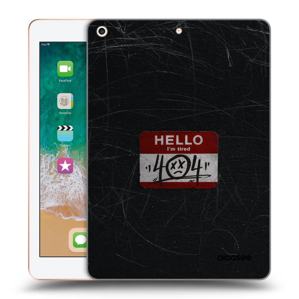 Picasee transparente Silikonhülle für Apple iPad 9.7" 2018 (6. gen) - HELLO 404