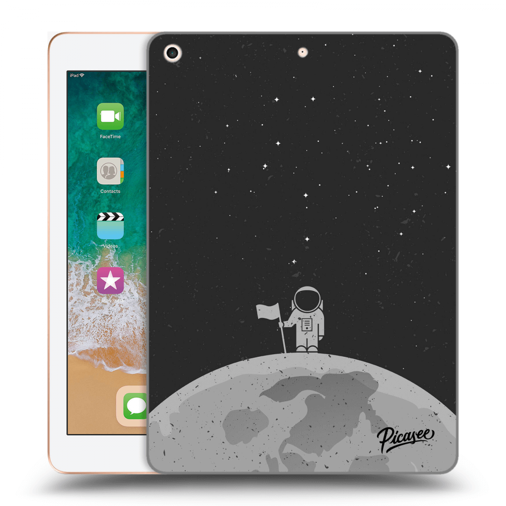Picasee Schwarze Silikonhülle für Apple iPad 9.7" 2018 (6. gen) - Astronaut