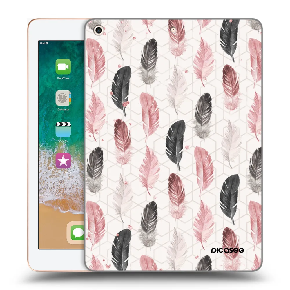 Picasee transparente Silikonhülle für Apple iPad 9.7" 2018 (6. gen) - Feder 2