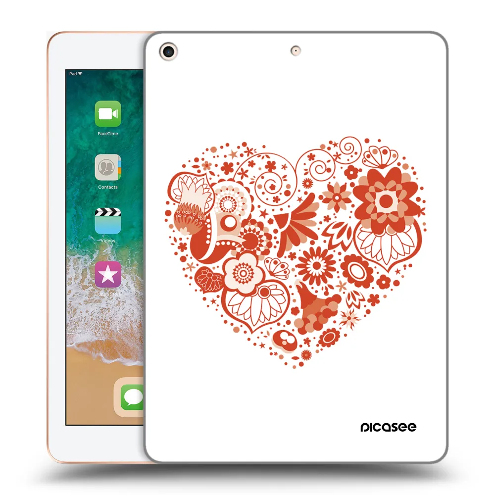 Picasee transparente Silikonhülle für Apple iPad 9.7" 2018 (6. gen) - Großes Herz