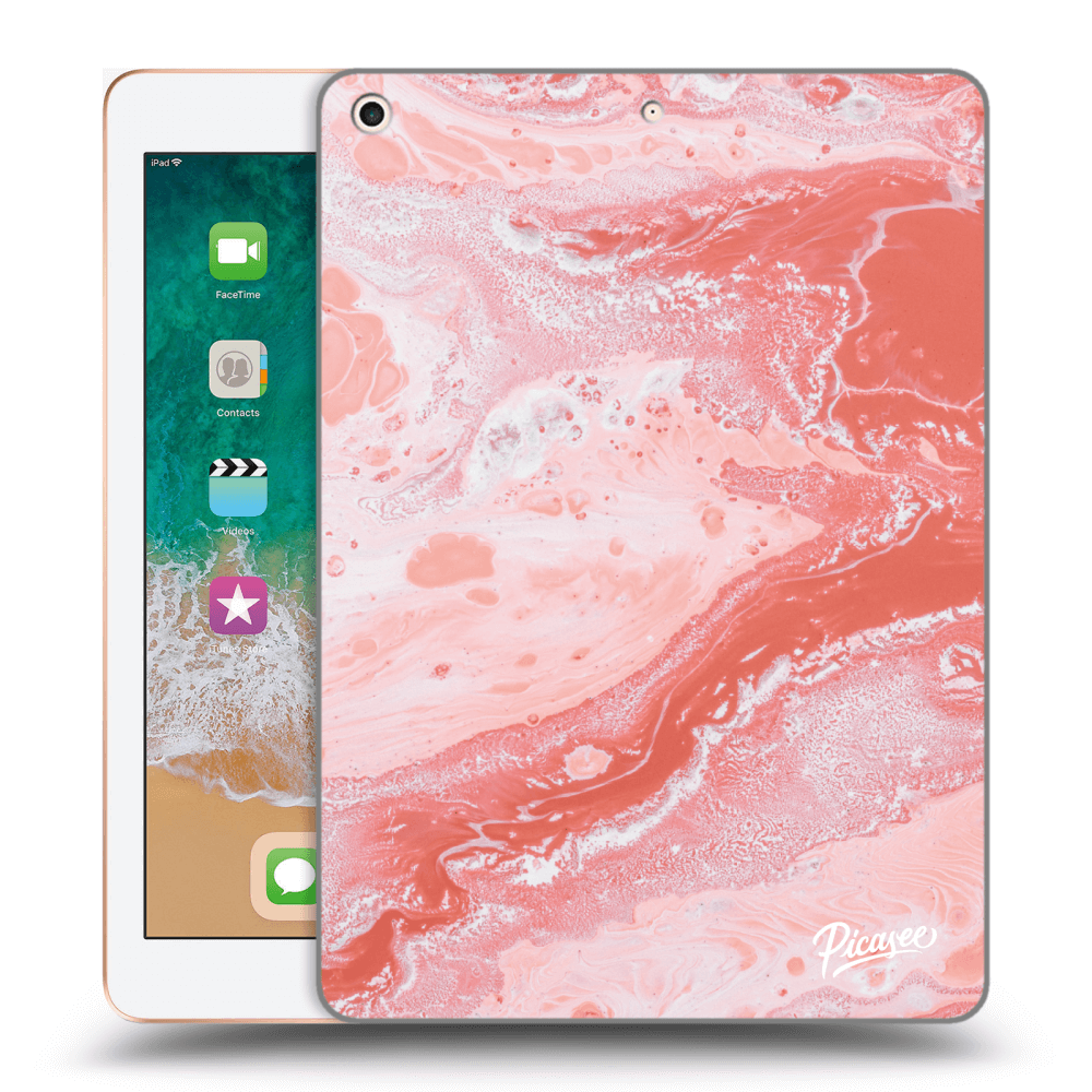 Picasee transparente Silikonhülle für Apple iPad 9.7" 2018 (6. gen) - Red liquid