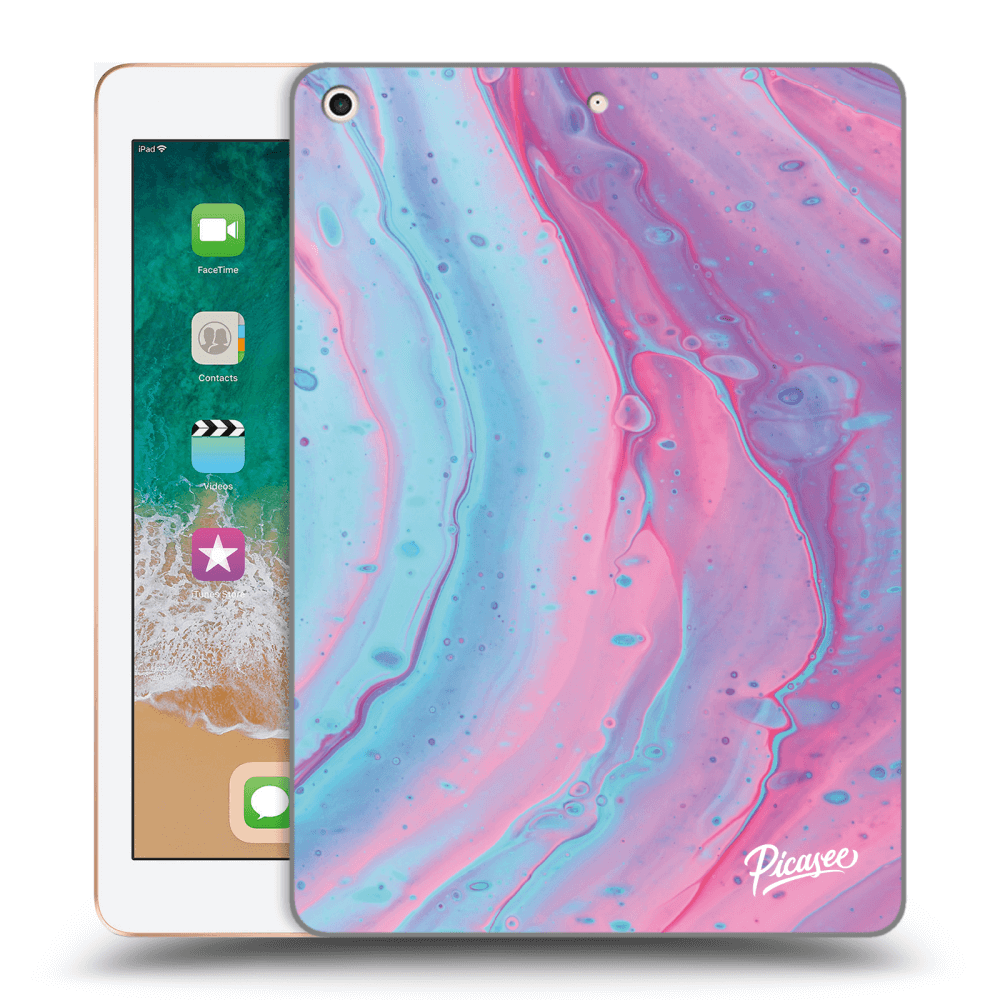 Picasee transparente Silikonhülle für Apple iPad 9.7" 2018 (6. gen) - Pink liquid
