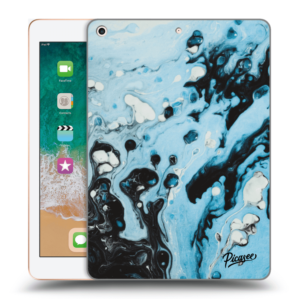 Picasee Schwarze Silikonhülle für Apple iPad 9.7" 2018 (6. gen) - Organic blue