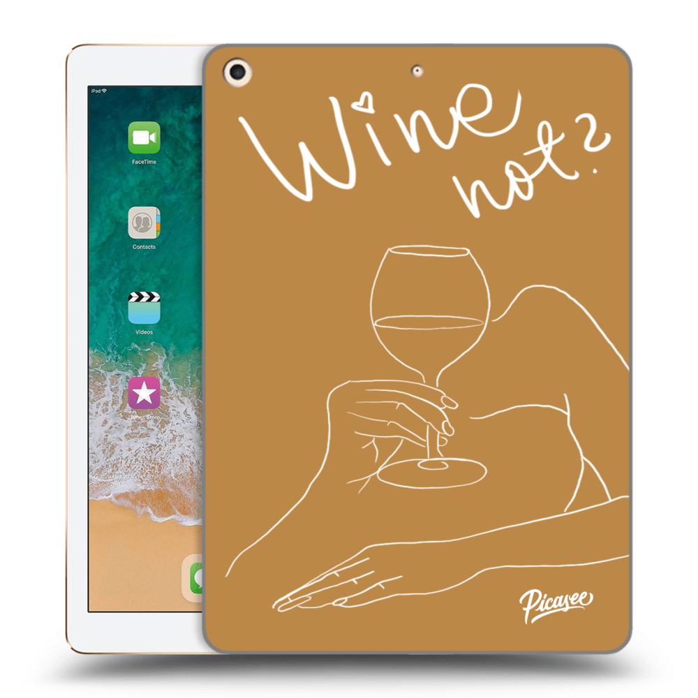 Picasee Schwarze Silikonhülle für Apple iPad 9.7" 2017 (5. gen) - Wine not