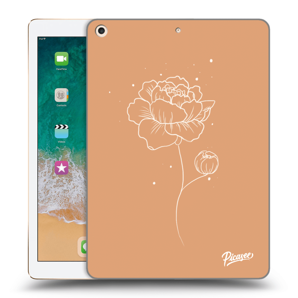Picasee transparente Silikonhülle für Apple iPad 9.7" 2017 (5. gen) - Peonies