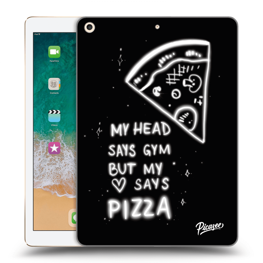 Picasee Schwarze Silikonhülle für Apple iPad 9.7" 2017 (5. gen) - Pizza