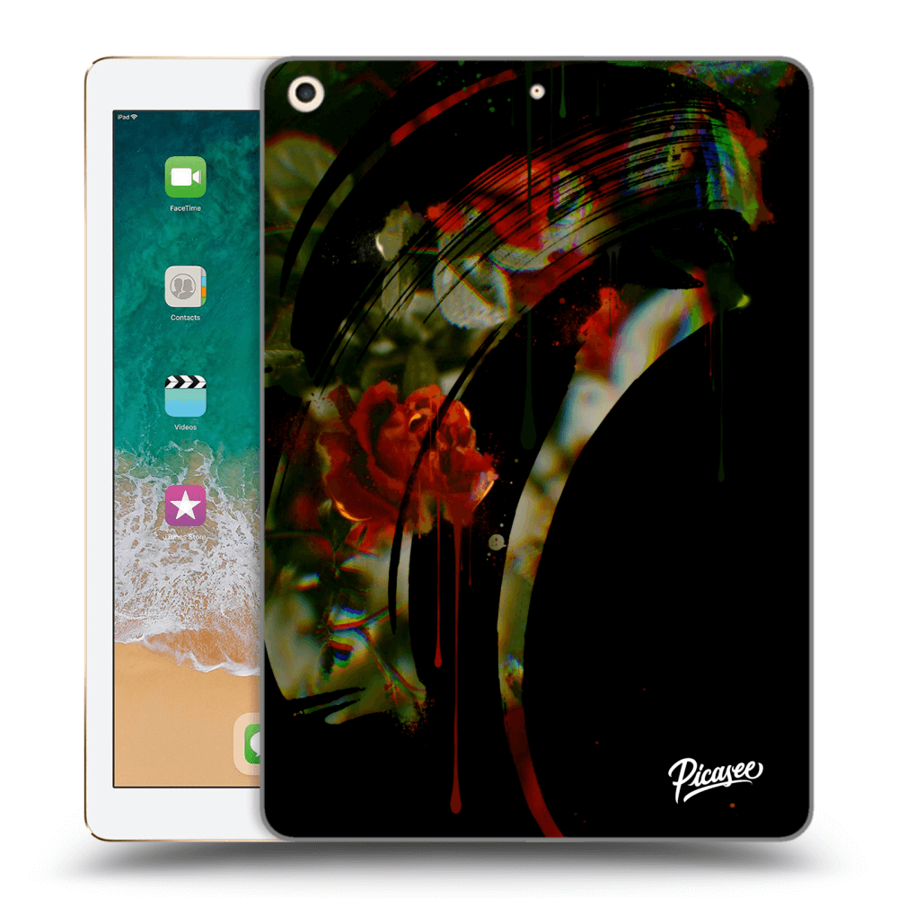 Picasee transparente Silikonhülle für Apple iPad 9.7" 2017 (5. gen) - Roses black