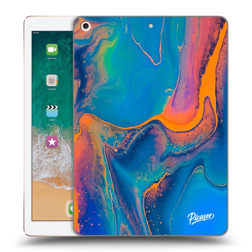 Picasee transparente Silikonhülle für Apple iPad 9.7" 2017 (5. gen) - Rainbow