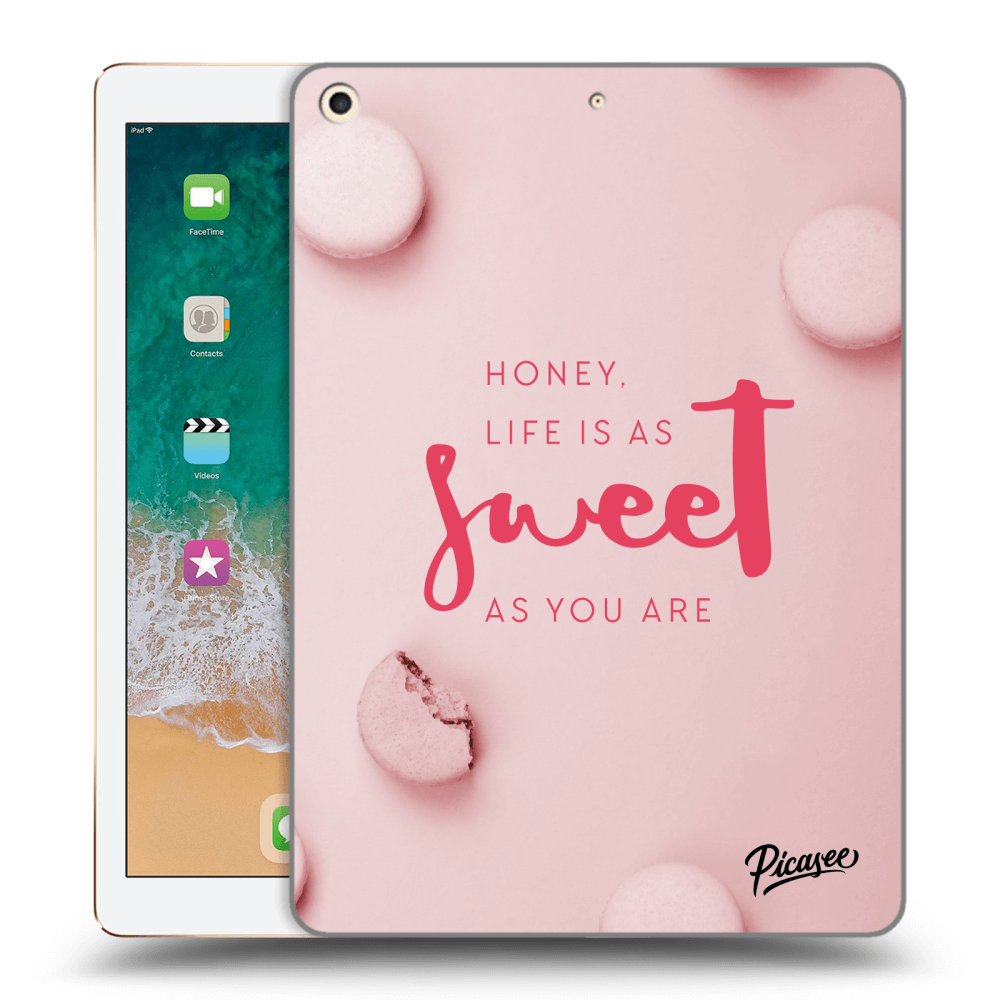 Picasee Schwarze Silikonhülle für Apple iPad 9.7" 2017 (5. gen) - Life is as sweet as you are